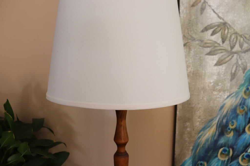 Cream linen lampshade.