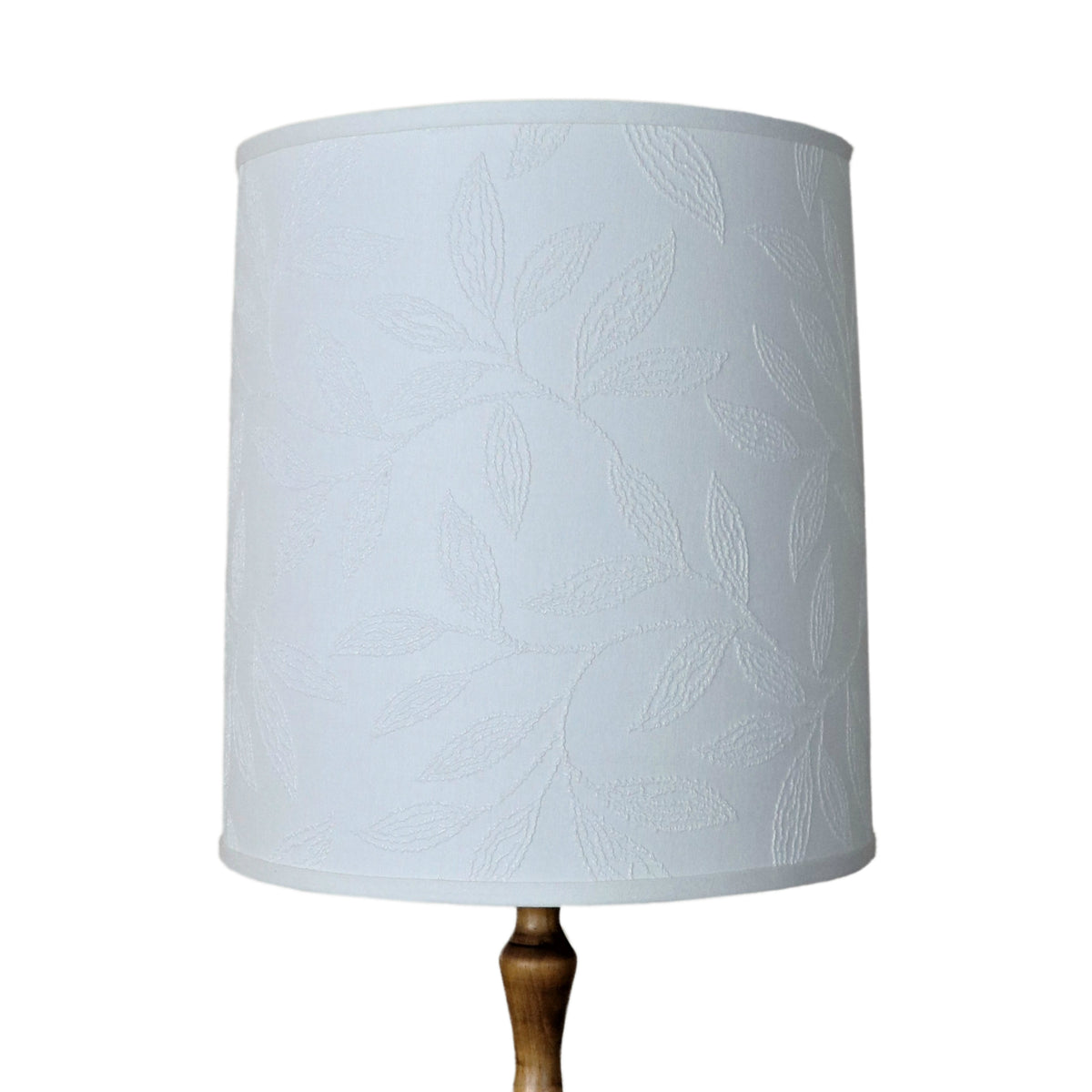 Warm white, leaf embossed, drum.