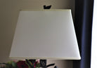 Cream linen lampshade.