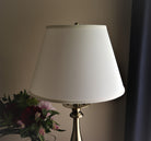 Cream linen lampshade.